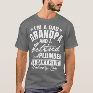 Camiseta Pai de Mens Avô e um dia Engraçado de Canalizador