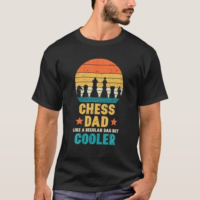 Camiseta Pai De Mens Chess Regular, Mas Mais Frio, Retro Pa (Frente)