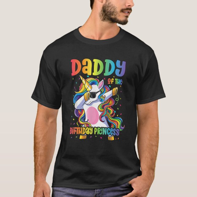 Camiseta Pai De Mens Da Princesa Aniversário Dabbing Unicor (Frente)