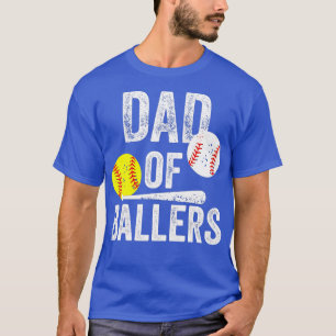 Camiseta Pai de Mens de Ballers Pai Engraçado de Baseball e