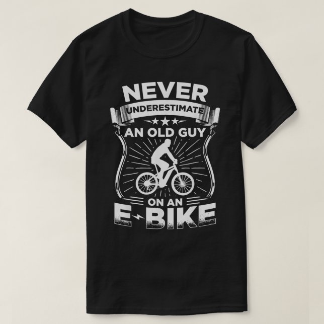 Camiseta Pai de Mens Electric Mountain Bike EBike Grandpa C (Frente do Design)