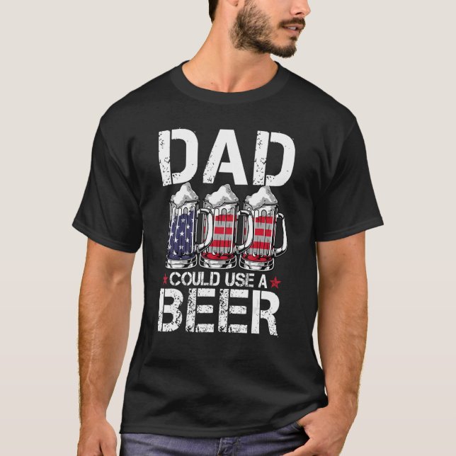 Camiseta Pai De Mens Poderia Usar Bandeira Americana De Bee (Frente)