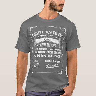 Camiseta Pai De Mens Presente Do Certificado Secundário Pai