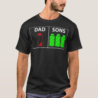 Camiseta Pai de Mens Triplet de Três Filhos Engraçado Baixo