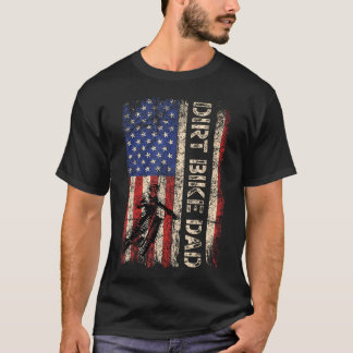 Camiseta Pai de Moto de Terra Bandeira Americana dos EUA Mo