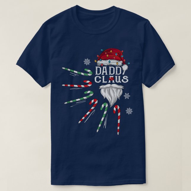 Camiseta Pai de Natal Claus Pai Beard Candy Candy Candy Eng (Frente do Design)