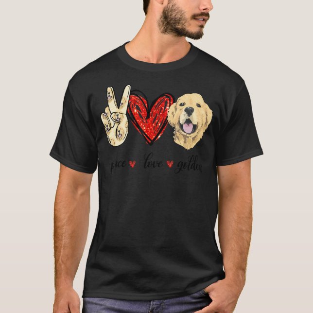 Camiseta Pai de Ouro de Cachorro para Paz e Amor (Frente)