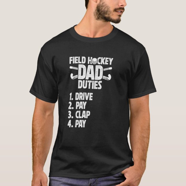 Camiseta Pai De Pais De Hóquei Em Campo (Frente)