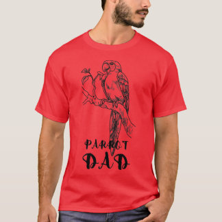 Camiseta Pai de papagaio-do-papagaio-do-capim-do-pássaro-do