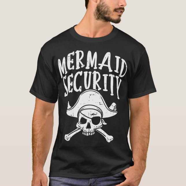 Camiseta Pai de Partido da Família de Piratas de Segurança  (Frente)
