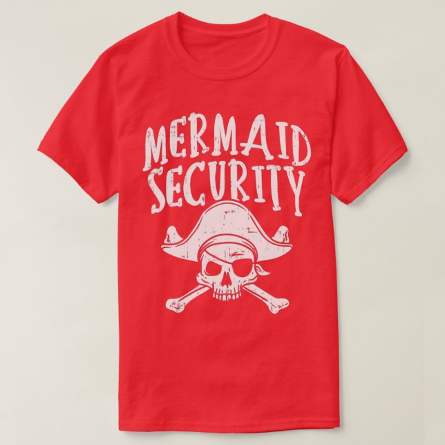 Camiseta Pai de Partido da Família de Piratas de Segurança  (Frente do Design)