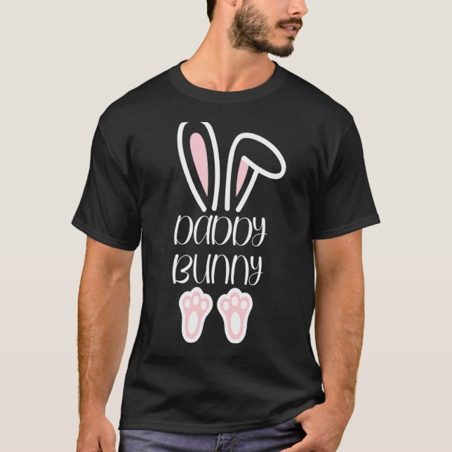 Camiseta Pai de Páscoa coelhinha da mamãe Grávida e Pai (Frente)