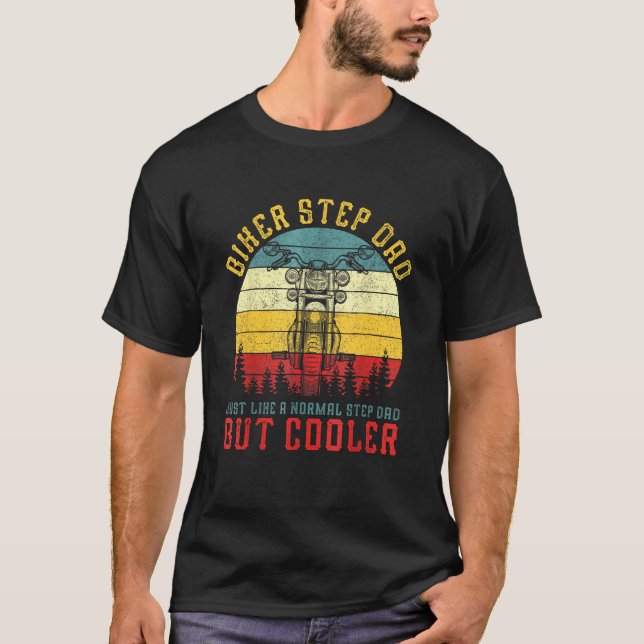 Camiseta Pai De Passo Do Biker Retroativo Tal Como Um Pai D (Frente)