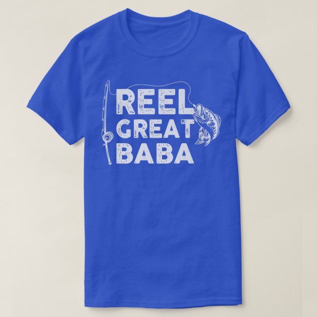 Camiseta Pai de pesca da rola Excelente Baba ou pescador Av (Frente do Design)