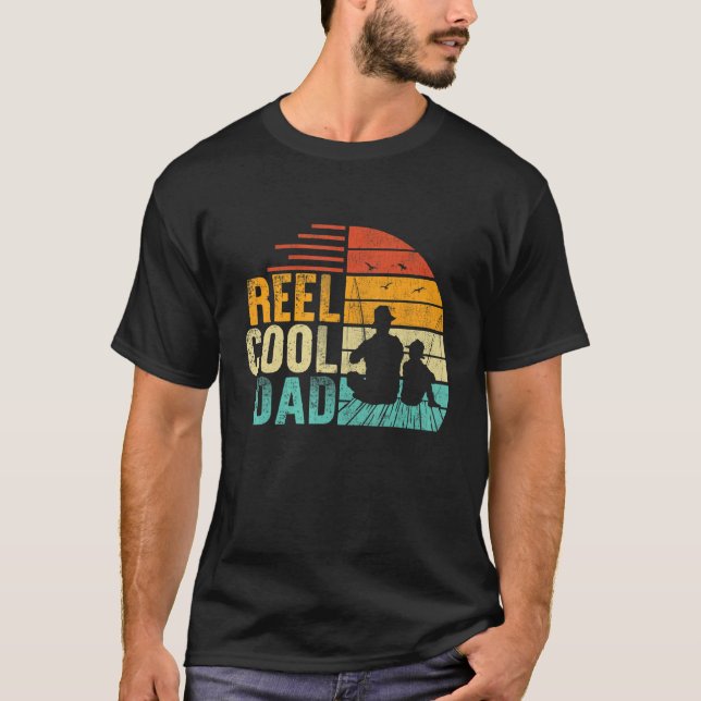 Camiseta Pai de pesca de Pai de pesca de  Legal da Retro-bo (Frente)