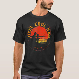 Camiseta Pai De Pesca De Pai Legal Da Lente Retro-Rolha, Vi