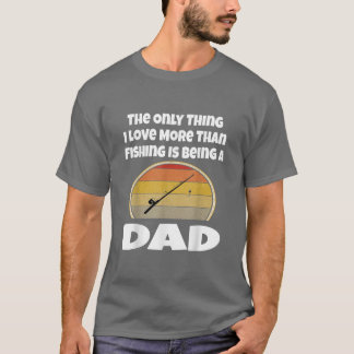 Camiseta Pai de pesca engraçado Pescador Padre Retro Sunset