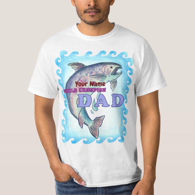 Camiseta Pai de pesca personalizado de campeão (Frente)