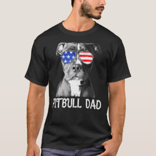 Camiseta Pai de Pitbull Americano Bandeira Americana Cão Pa