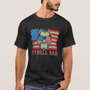Camiseta Pai de Pitbull Masculino Engraçado Cão Pit Bull Am