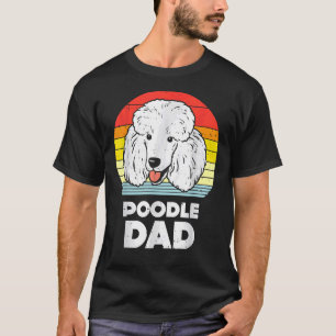 Camiseta Pai de Poodle Sunset Retro Animal Pet Dog Lover