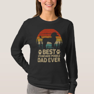 Camiseta Pai De Poodô Padrão Da Melhor Vintage Da Retro Da