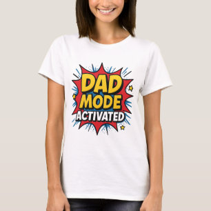 Camiseta pai de presente engraçado ativo no modo de pai