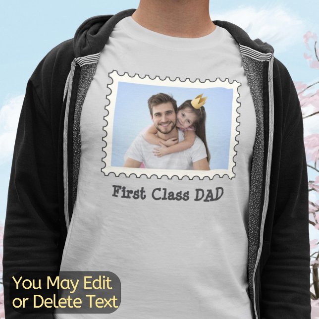 Camiseta PAI de PRIMEIRA CLASSE Melhor Pai fotografia horiz (Criador carregado)