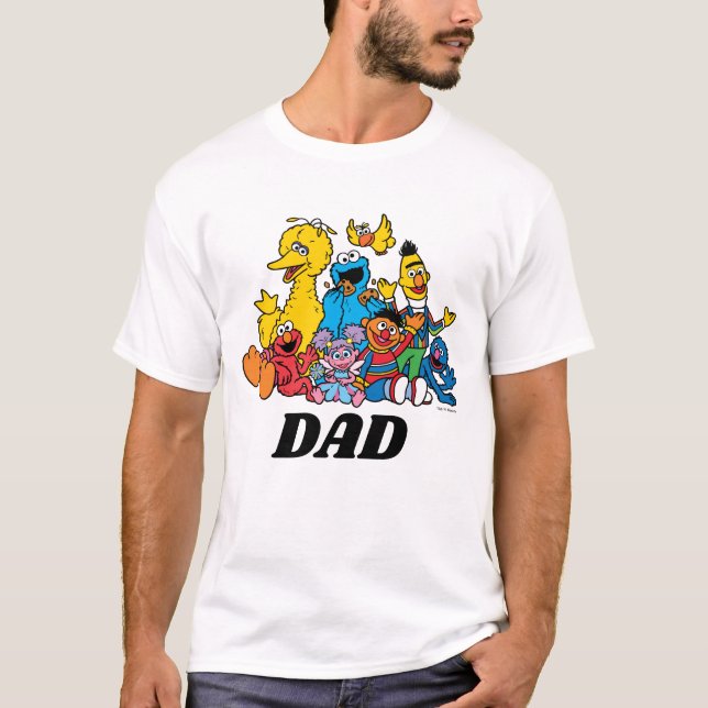 Camiseta Pai de primeiro aniversario do Sesame Street Pals (Frente)