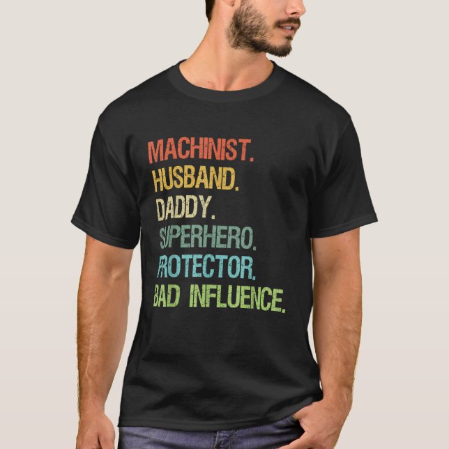 Camiseta Pai de Protetor de Super Herói do Pai Marido Machi (Frente)