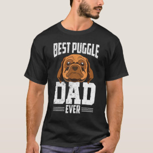 Camiseta Pai de Puggle Macho Dia dos Pais Animal de Estimaç