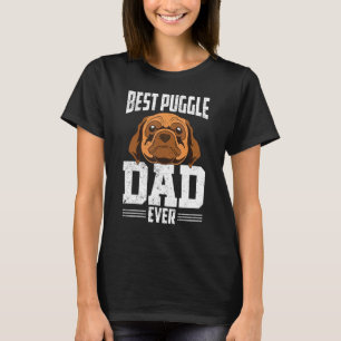 Camiseta Pai de Puggle Macho Dia dos Pais Animal de Estimaç