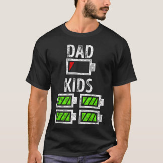 Camiseta Pai De Quatro Bateria Baixa Pai Engraçado De 4