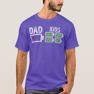 Camiseta Pai de Quatro Bateria Baixa Pai engraçado de 4 Pre