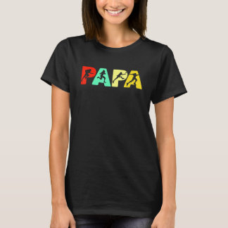 Camiseta Pai de Râguebi do Mens Retro Papa Rugby Pais