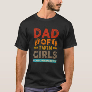 Camiseta Pai De Raparigas Gêmeas Clássicas Pai F