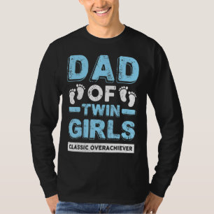 Camiseta Pai De Raparigas Gêmeas Clássicas Pai F