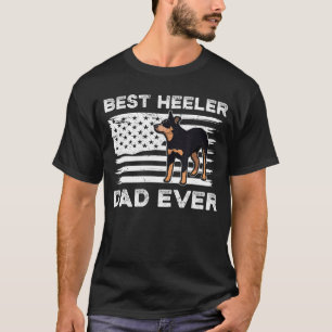 Camiseta Pai de Red Blue Heeler - Bandeira Americana - Aust