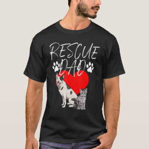Camiseta Pai de resgate Gato e Gatinho Cão Mulheres Pet Ani