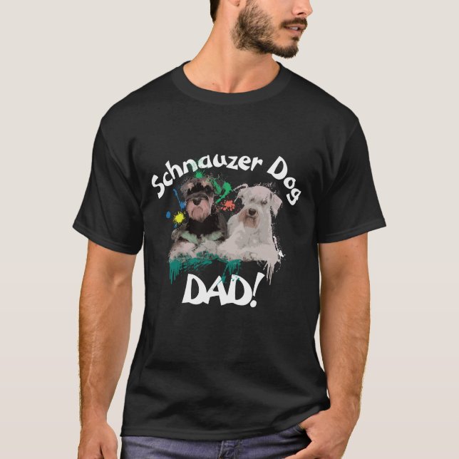 Camiseta Pai de Schnauzer Melhor Pai De Cachorro (Frente)