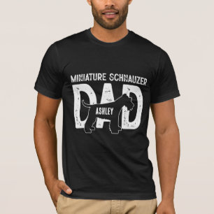 Camiseta Pai de Schnauzer Miniatura Pai de Cachorrinho