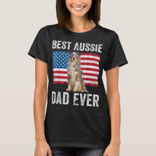 Camiseta Pai de Shepherd Americano Flag Dog Au