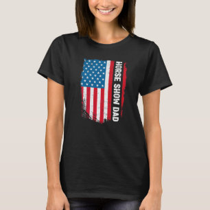 Camiseta Pai de Show de Cavalo América Bandeira dos EUA Pat