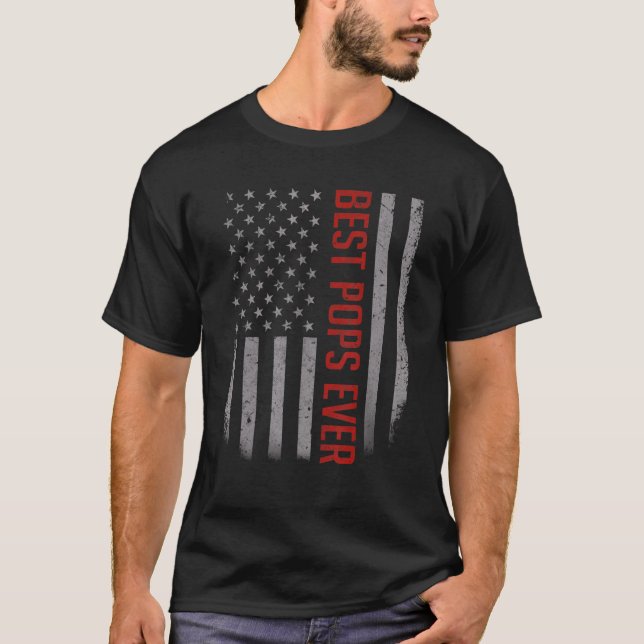 Camiseta Pai De Sinalizador Americano Para O Melhor Dia de  (Frente)