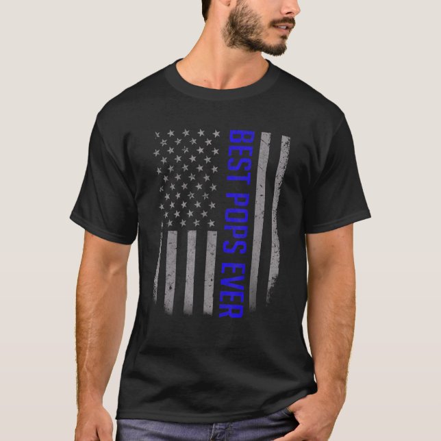 Camiseta Pai De Sinalizador Americano Para O Melhor Dia de  (Frente)