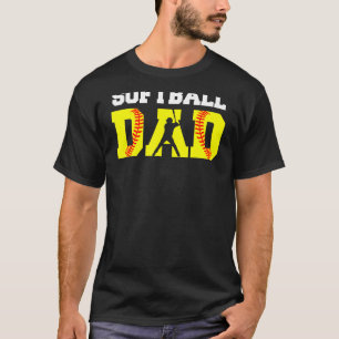 Camiseta Pai de Softball Amarelo Roupa de Pai de Moedas