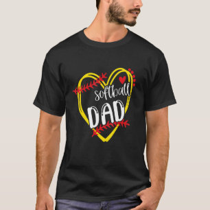 Camiseta Pai de Softball Auntie Softball Coração de Softbal