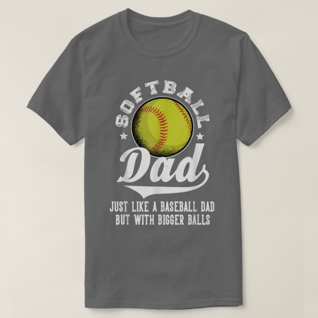 Camiseta Pai de softball como um pai de beisebol com bolas  (Frente do Design)