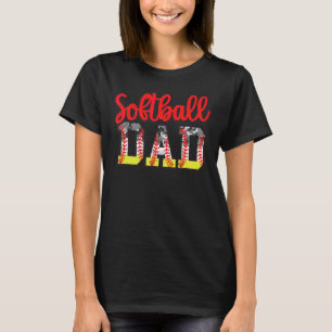 Camiseta Pai de Softball Mãe dos Estados Unidos Roupa de Ba