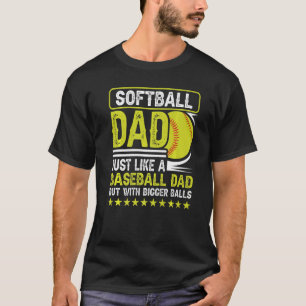Camiseta Pai De Softball Mens Igual A Um Pai De Baseball Ma